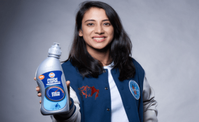 Smrithi Mandhana with Gulf Pride Scooter Plus