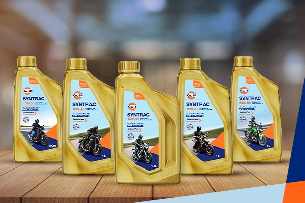 Gulf Syntrac engine oil for Yamaha R15